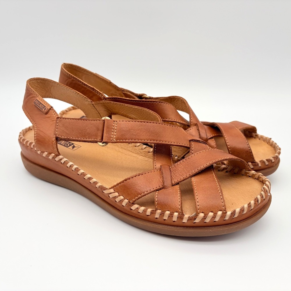 Pikolinos Cadaques Sandals Womens Size 41 (US 10-10.5) Brown Leather Slingback